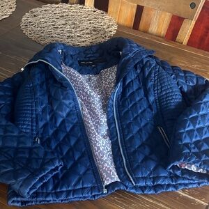 Marc New York Quilted Navy Blue Jacket with Printed Lining